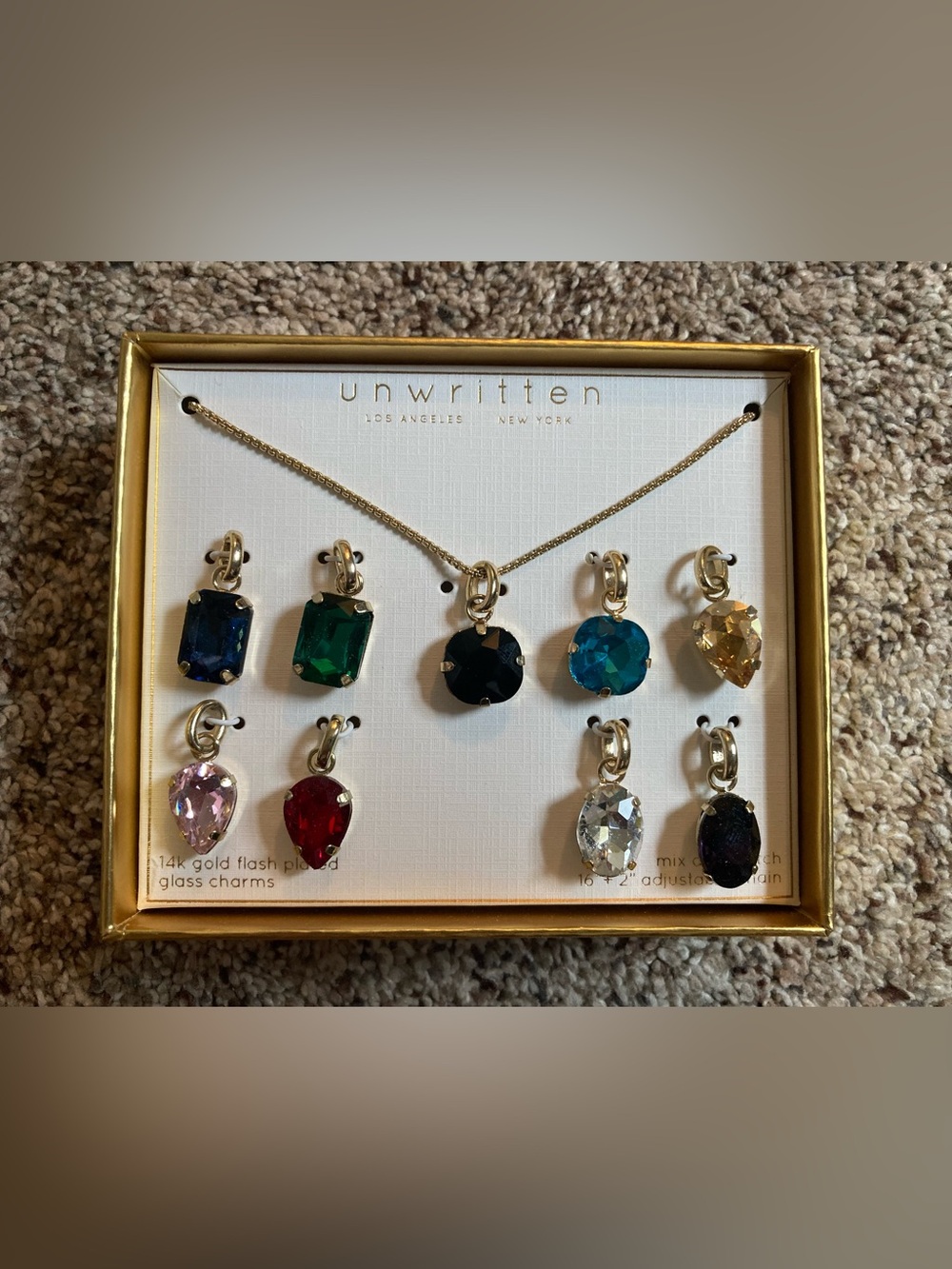 Unwritten Gold Plated Necklace with Charms